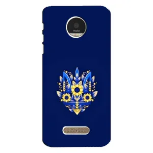 Чохли для Motorola MOTO Z Укр. Символіка (AlphaPrint) (Квітковий Герб)