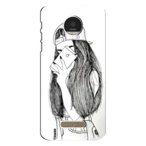 Чохол з друком для Motorola MOTO Z - (Мода) (AlphaPrint) (Фото дівчини)