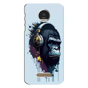 Чохол з Мавпами Motorola MOTO Z - (AlphaPrint) (Горила в навушниках)