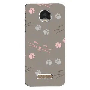 Чехол с рисунком кот на Motorola MOTO Z (Лапы и усы)
