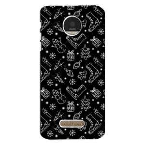 Чехол с принтом «Новогодний фон» для Motorola MOTO Z