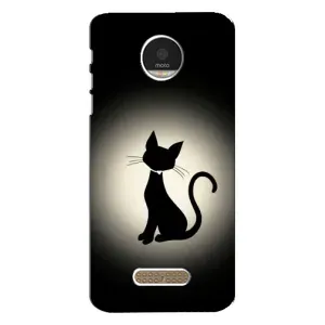 Чехол с принтом для Motorola MOTO Z (AlphaPrint) Модные коты (Силуэт котика)