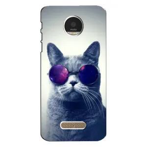 Чехол с принтом для Motorola MOTO Z (AlphaPrint) Модные коты (Стильный кот)