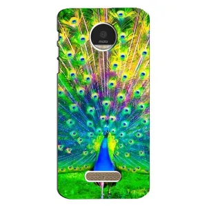 Чохол з пташками на Motorola MOTO Z (VPrint) (Яскравий Павлин)