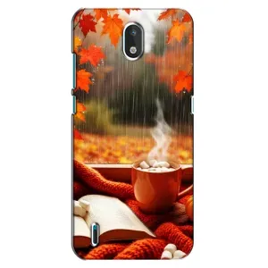Чехол с уникальным дизайном «Осень с кофе» для Nokia 1.3 (Кофе и дождь)