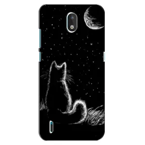 Чехол с принтом для Nokia 1.3 (AlphaPrint) Модные коты (Котик и луна)