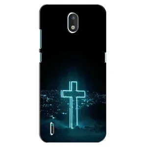 Чехол для Nokia 1.3 (AlphaPrint) - (Христианские) (Крест и город)