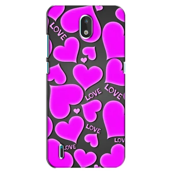 Чехол с принтом «Pink hearts» для Nokia 1.3