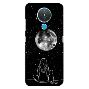 Чехол с рисунком кот на Nokia 1.4 (Девушка с котом)