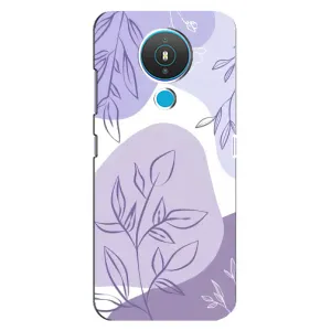 Силиконовый чехол с принтом в цветах на Nokia 1.4 (Фиолетовые листья абстракция)