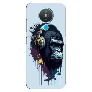 Чехол с Обезьянами Nokia 1.4 - (AlphaPrint) (Горилла в наушниках)