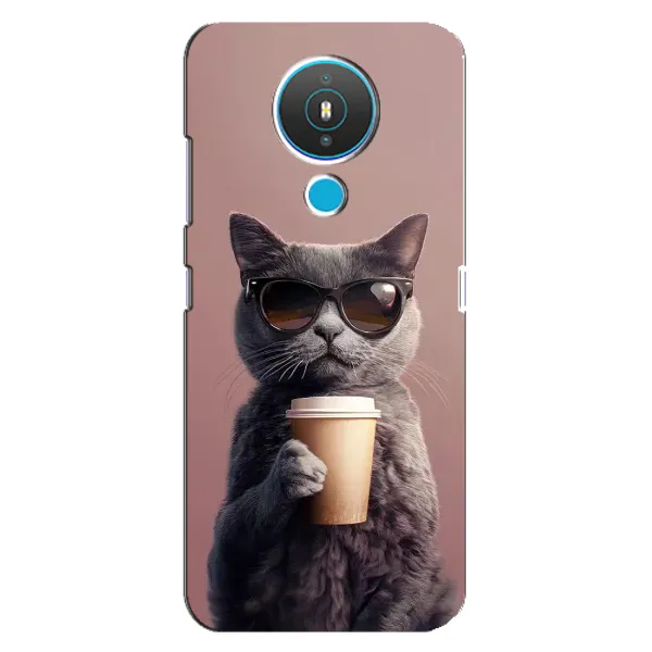 Чехол с принтом «Кот с кофе» для Nokia 1.4