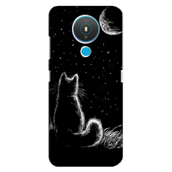 Чехол с принтом «Котик и луна» для Nokia 1.4