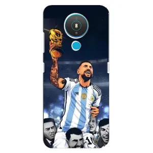 Чехлы для Nokia 1.4 (Leo чемпион) (AlphaPrint) (Месси с кубком)
