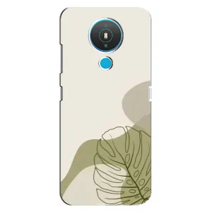 Силиконовый чехол с принтом в цветах на Nokia 1.4 (Зеленая монстера дизайн)