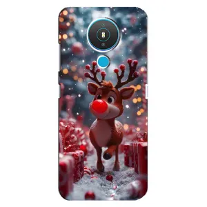 Яркий чехол для Nokia 1.4 с Зимними Оленятами (Олень среди подарков)