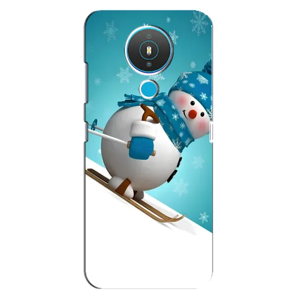 Чехол с принтом «Снеговик на лыжах» для Nokia 1.4
