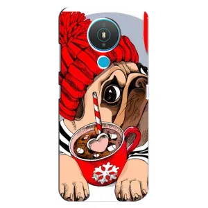 Чехлы с собаками для Nokia 1.4 (VPrint) (Собачка в шапке)
