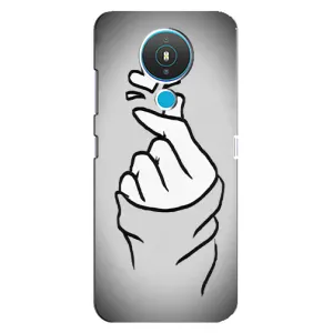 Чехол с принтом для Nokia 1.4 (AlphaPrint - Знак сердечка) (Значок Love)