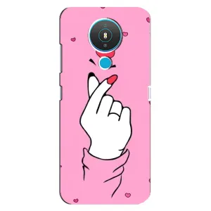 Чехол с принтом для Nokia 1.4 (AlphaPrint - Знак сердечка) (Знак Love)