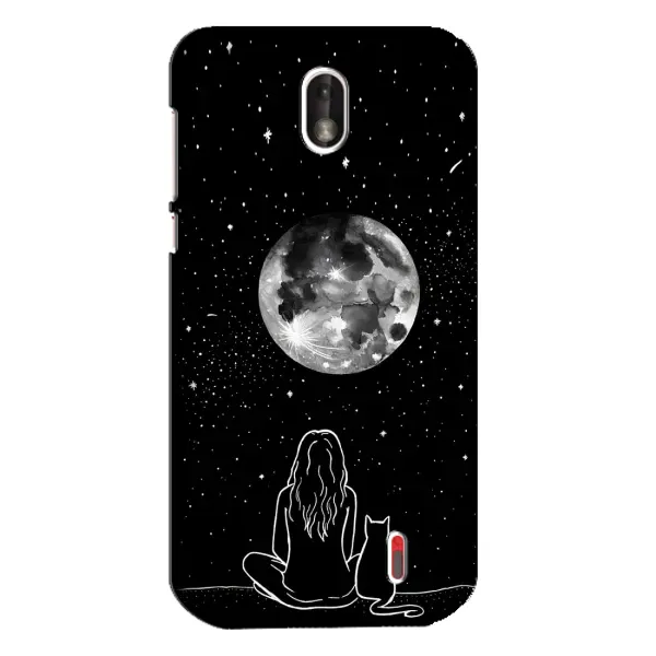 Чохол з принтом «Дівчина з котом» для Nokia 1