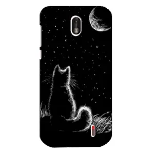 Чохол з принтом для Nokia 1 (AlphaPrint) Модні коти (Котик і місяць)