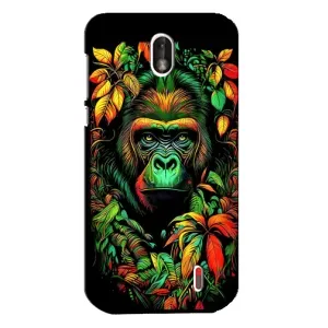 Чохол з Мавпами Nokia 1 - (AlphaPrint) (Мавпа в квітах)