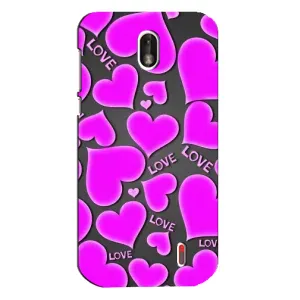 Чехлы для любимой на Нокіа 1 (VPrint) (Pink hearts)