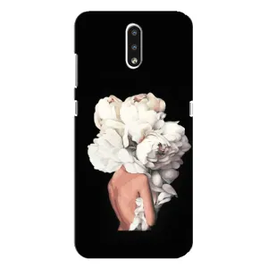 Чехлы (ART) Цветы на Nokia 2.3 (VPrint) (Белые цветы)