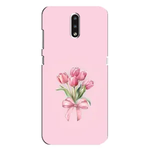 Чехол с розовым рисунком для Nokia 2.3 (Букет цветов)