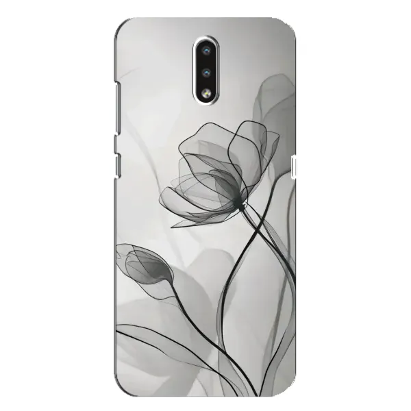 Чехол с принтом «Черные цветы» для Nokia 2.3