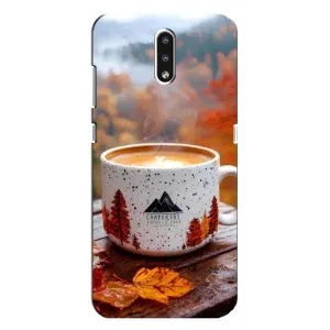 Чехол с уникальным дизайном «Осень с кофе» для Nokia 2.3 (Кофе на природе)