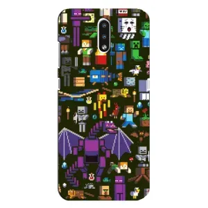 Чехол Майнкрафт на Nokia 2.3 (AlphaPrint) Minecraft (Коллаж Майнкрафт)