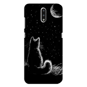 Чохол з принтом для Nokia 2.3 (AlphaPrint) Модні коти (Котик і місяць)