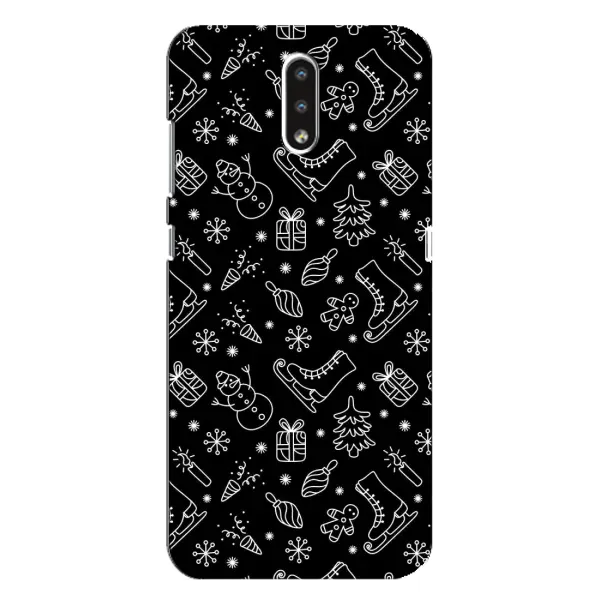 Чехол с принтом «Новогодний фон» для Nokia 2.3