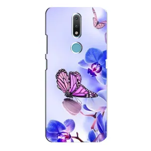 Чохли з квітами для Nokia 2.4 (VPrint) (Метелик на квітах)