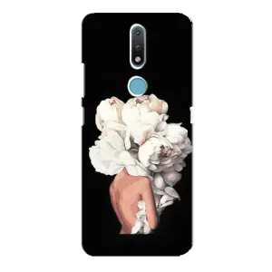 Чехлы (ART) Цветы на Nokia 2.4 (VPrint) (Білі квіти)