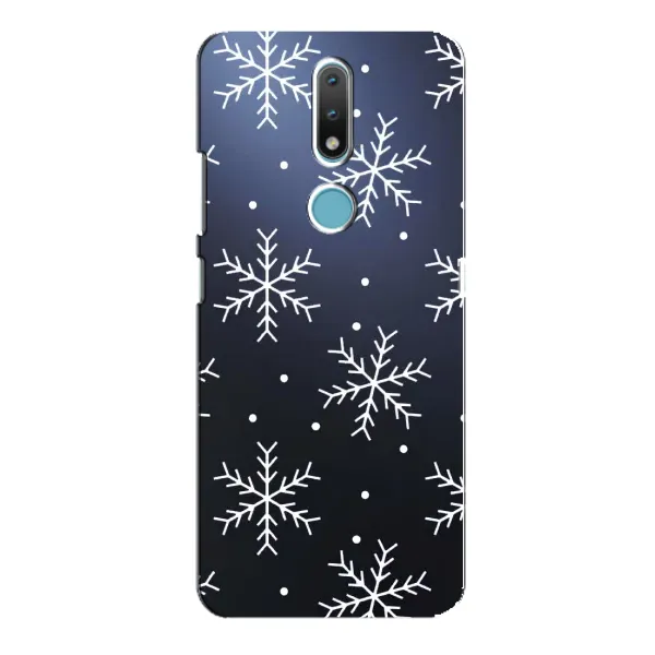Чехол с принтом «Белые снежинки» для Nokia 2.4