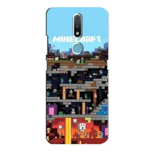 Чохол Майнкрафт на Nokia 2.4 (AlphaPrint) Minecraft (фон Minecraft)