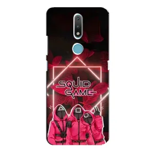 Чехол Гра в кальмара для Nokia 2.4 (Охранники Игра кальмара)