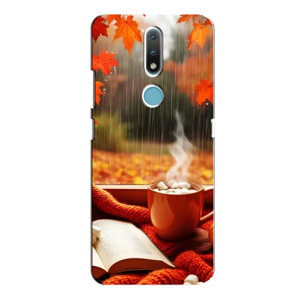 Чехол с принтом «Кофе и дождь» для Nokia 2.4