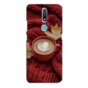 Чехол с уникальным дизайном «Осень с кофе» для Nokia 2.4 (Кофе на пледе)
