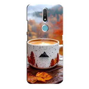 Чехол с уникальным дизайном «Осень с кофе» для Nokia 2.4 (Кофе на природе)