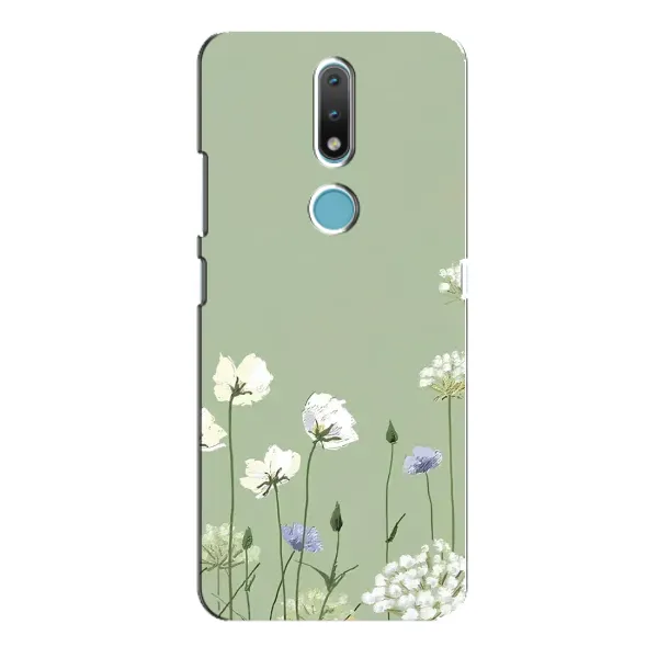Чохол з принтом «Квіти на зеленому» для Nokia 2.4