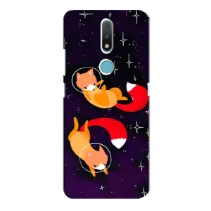 Чохли з картинкою Лисичка для Nokia 2.4 (VPrint) (Лисички космонавти)