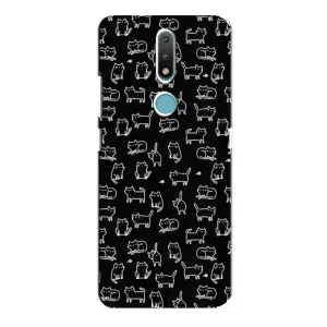 Чохол з принтом для Nokia 2.4 (AlphaPrint) Модні коти (Маленькі котики)