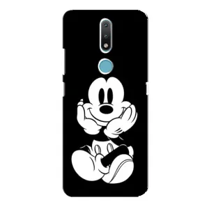 Міккі Маус чохол для Nokia 2.4 (AlphaPrint - Мультяшні) (Маус на чорному)
