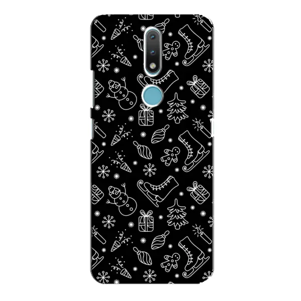 Чехол с принтом «Новогодний фон» для Nokia 2.4
