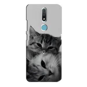 Чехол с рисунком кот на Nokia 2.4 (Пара котов)