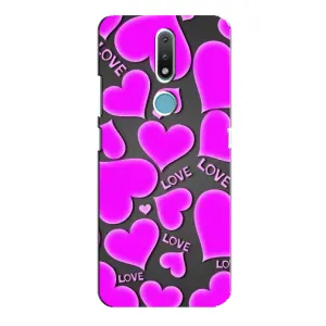 Чехлы для любимой на Нокія 2.4 (VPrint) (Pink hearts)